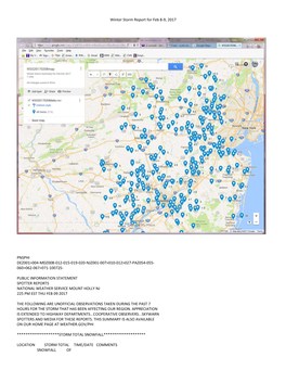 Winter Storm Report for Feb 8-9, 2017 PNSPHI DEZ001>004-MDZ008