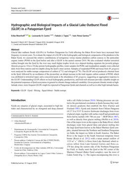 Hydrographic and Biological Impacts of a Glacial Lake Outburst Flood (GLOF) in a Patagonian Fjord