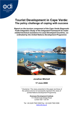 Tourist Development in Cape Verde: the Policy Challenge of Coping with Success