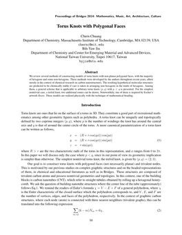 Torus Knots with Polygonal Faces