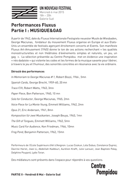 UN NOUVEAU FESTIVAL Performances