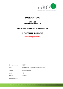 Toelichting Buurtschappen Van Odijk Gemeente Bunnik