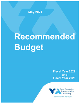 Recommended Budget Booklet FY22 and 23