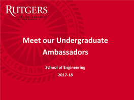 Meet Our Undergraduate Ambassadors