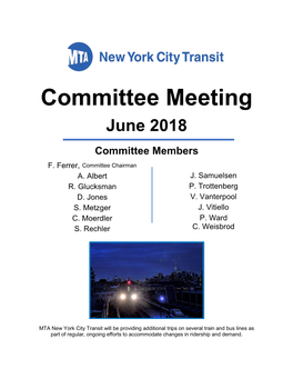 Committee Meeting June 2018