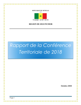 Rapport De La Conférence Territoriale De 2018