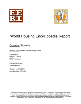 World Housing Encyclopedia Report