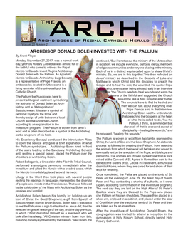 Archbisop Donald Bolen Invested with the Pallium