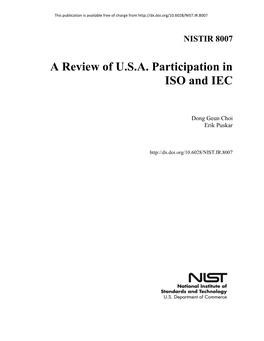 A Review of U.S.A. Participation in ISO and IEC