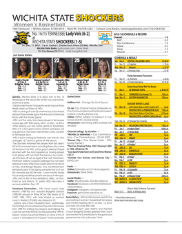 WICHITA STATE SHOCKERS (1-5) Non-Conference