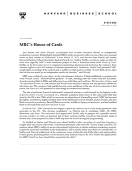 MRC's House of Cards