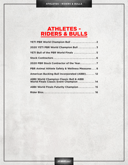 Athletes - Riders & Bulls