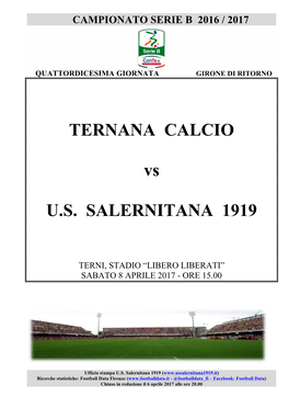 TERNANA CALCIO Vs U.S. SALERNITANA 1919