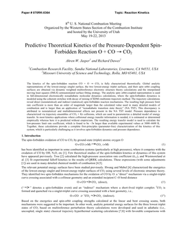 Predictive Theoretical Kinetics of the Pressure-Dependent Spin- Forbidden Reaction O + CO → CO2