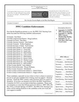 PPFC Candidate Endorsements