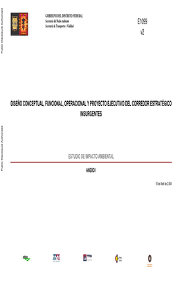 Diseño Conceptual, Funcional, Operacional Y Proyecto Ejecutivo Del Corredor Estratégico