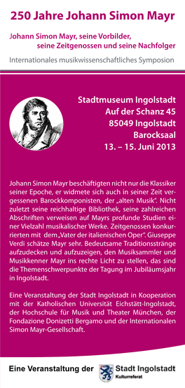 250 Jahre Johann Simon Mayr