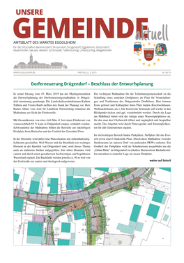 Dorferneuerung Drügendorf – Beschluss Der Entwurfsplanung