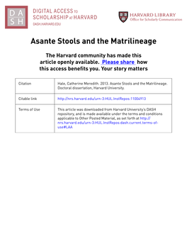 Asante Stools and the Matrilineage