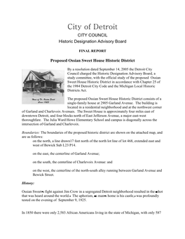 Ossian Sweet House HD Final Report.Pdf