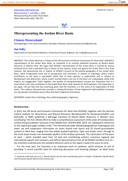 Misrepresenting the Jordan River Basin