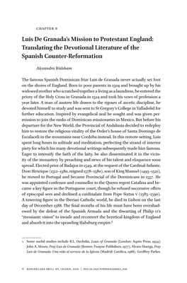 Luis De Granada's Mission to Protestant England