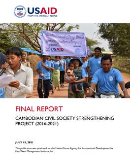 Final Report Cambodian Civil Society Strengthening Project (2016-2021)