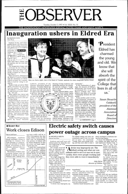 Inauguration Ushers in Eldred Era by SHANA'e TATE News Writer