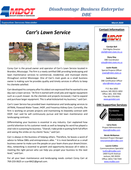 Carr's Lawn Service Located in Justin Rawls Special Projects Officer Brandon, Mississippi