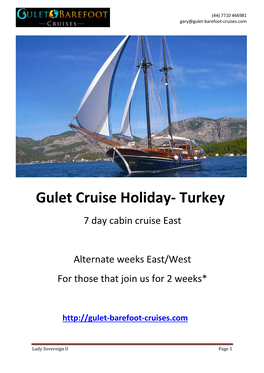 Gulet Cruise Holiday- Turkey