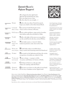 Twisted Hazel's Ogham Doggerel