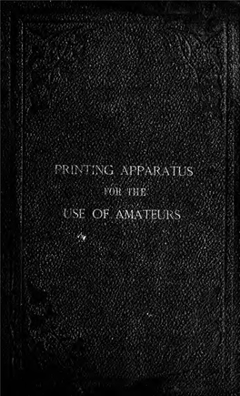 Printing Apparatus for the Use of Amateurs