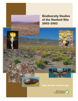 Biodiversity Studies of the Hanford Site 2002-2003