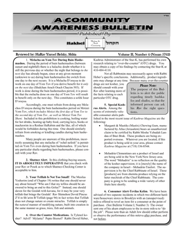 HAKHEL COMMUNITY AWARENESS BULLETIN7.Pub