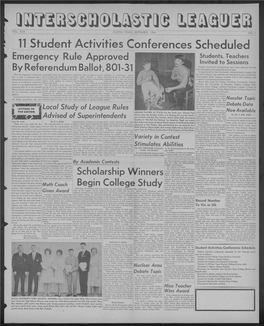 11 Student Activities Conferences Scheduled