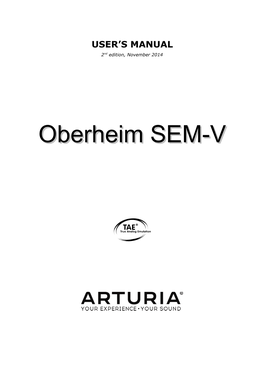 Oberheim SEM-VSEM-V Project Management Kevin Molcard