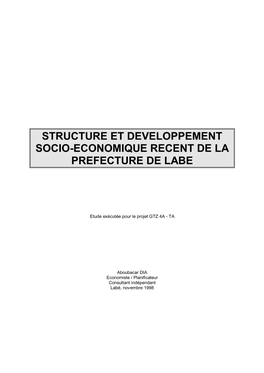 Structure Et Developpement Socio-Economique Recent De La Prefecture De Labe