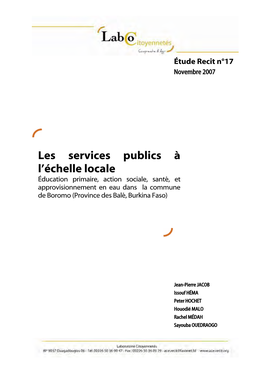 Les Services Publics À L'échelle Locale