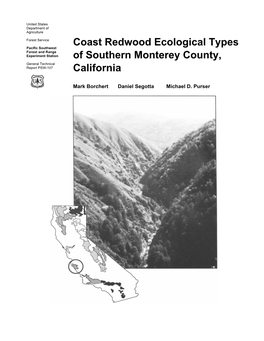 Coast Redwood Ecological Types of Southern Monterey County, California. Gen
