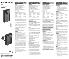 Canon Battery Charger User Manual