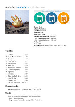 Audioslave Audioslave Mp3, Flac, Wma