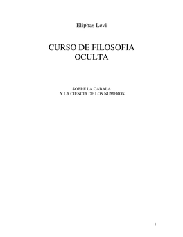 Curso De Filosofia Oculta