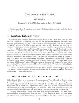 Calculations in Star Charts