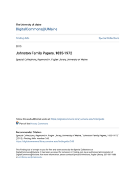 Johnston Family Papers, 1835-1972