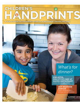 Handprints a Publication of Children’S Hospital & Research Center Oakland