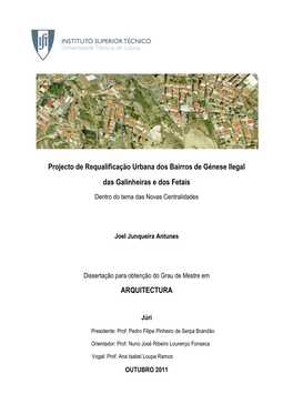 Projecto De Requalificação Urbana Dos Bairros De Génese Ilegal Das Galinheiras E Dos Fetais