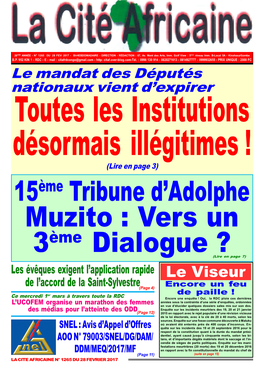 15Ème Tribune D'adolphe Muzito