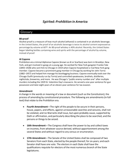 Spirited: Prohibition in America Glossary