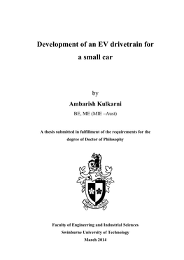 Development of an EV Drivetrain for a Small Car