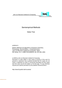 Semiempirical Methods